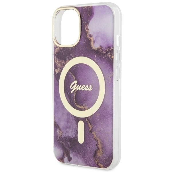 Tagakaaned Guess Guess GUHMP14SHTMRSU iPhone 14 6.1" purple/purple hardcase Golden Marble MagSafe