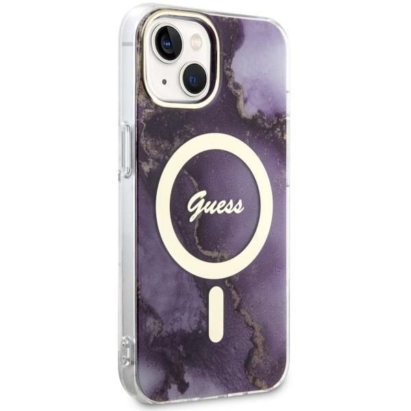 Tagakaaned Guess Guess GUHMP14SHTMRSU iPhone 14 6.1" purple/purple hardcase Golden Marble MagSafe