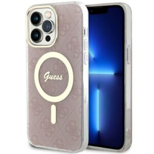 Aizmugurējais vāciņš Guess  Guess 4G MagSafe case for iPhone 14 Pro Max - pink 