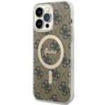 Aizmugurējais vāciņš Guess  Guess GUHMP14XH4STW iPhone 14 Pro Max 6.7" brown/brown hardcase 4G MagSafe 