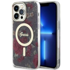 Nugarėlės dėklai Guess  Guess GUHMP14XHCFWSA iPhone 14 Pro Max 6.7" green/khaki hardcase Flower MagSafe 