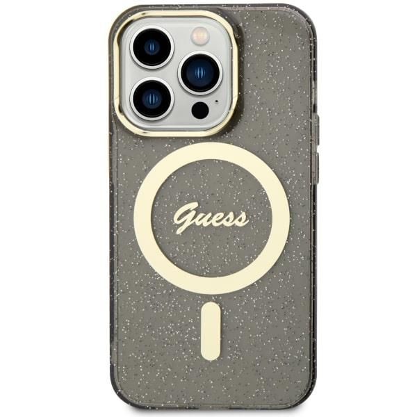Tagakaaned Guess Guess GUHMP14XHCMCGK iPhone 14 Pro Max 6.7" black/black hardcase Glitter Gold MagSafe
