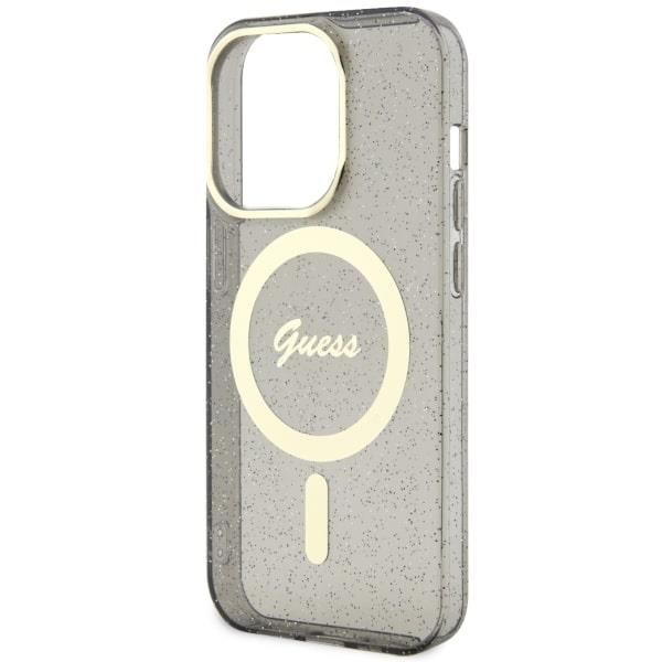 Tagakaaned Guess Guess GUHMP14XHCMCGK iPhone 14 Pro Max 6.7" black/black hardcase Glitter Gold MagSafe