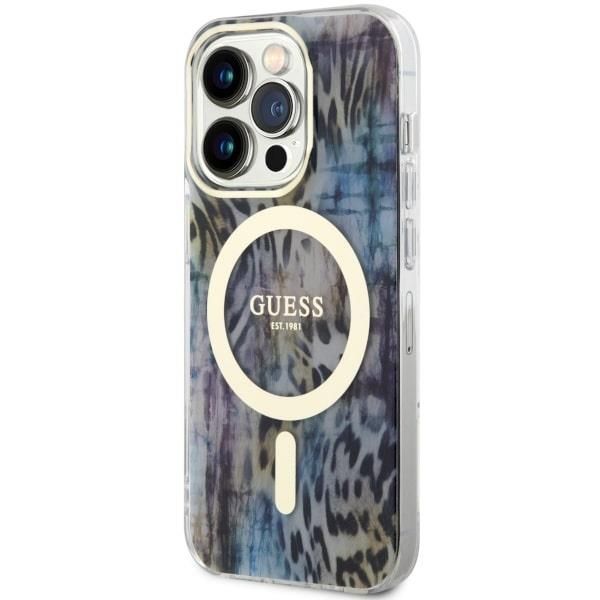Tagakaaned Guess Guess GUHMP14XHLEOPWB iPhone 14 Pro Max 6.7" blue/blue hardcase Leopard MagSafe