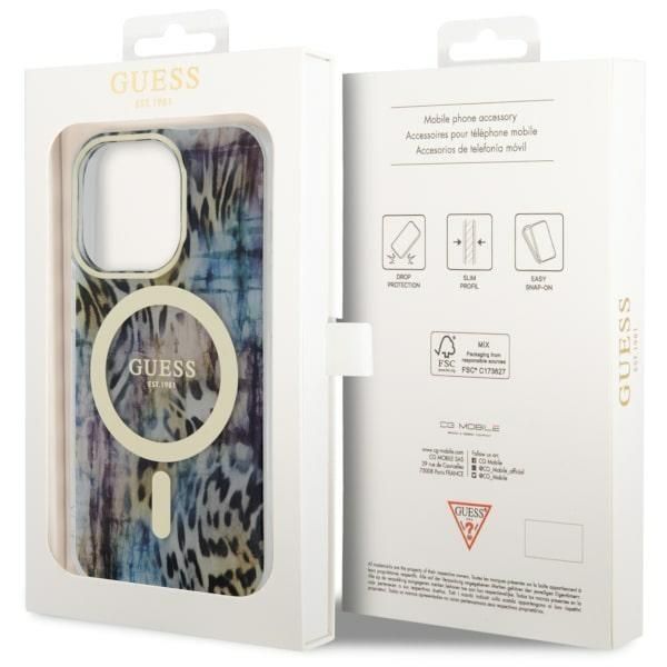 Tagakaaned Guess Guess GUHMP14XHLEOPWB iPhone 14 Pro Max 6.7" blue/blue hardcase Leopard MagSafe