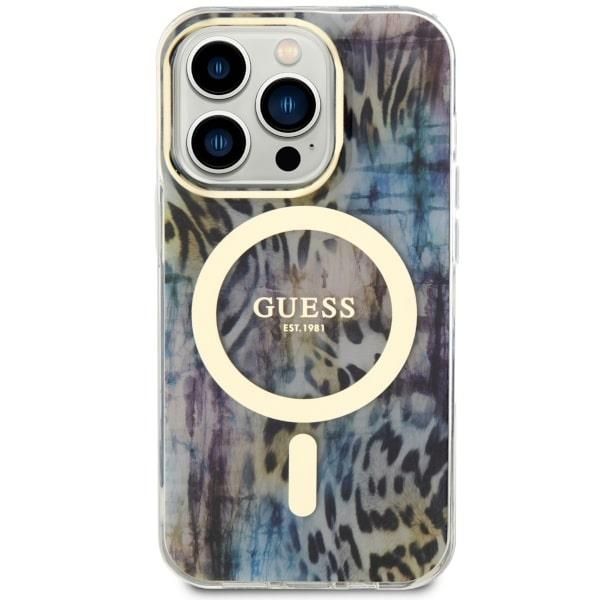 Tagakaaned Guess Guess GUHMP14XHLEOPWB iPhone 14 Pro Max 6.7" blue/blue hardcase Leopard MagSafe