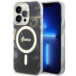 Nugarėlės dėklai Guess  Guess GUHMP14XHTMRSK iPhone 14 Pro Max 6.7" black/black hardcase Golden Marble MagSafe 
