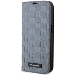 Aizmugurējais vāciņš Karl Lagerfeld  Karl Lagerfeld KLBKP14XSAKLHPG iPhone 14 Pro Max 6.7" bookcase silver/silver Saffiano Monogram 