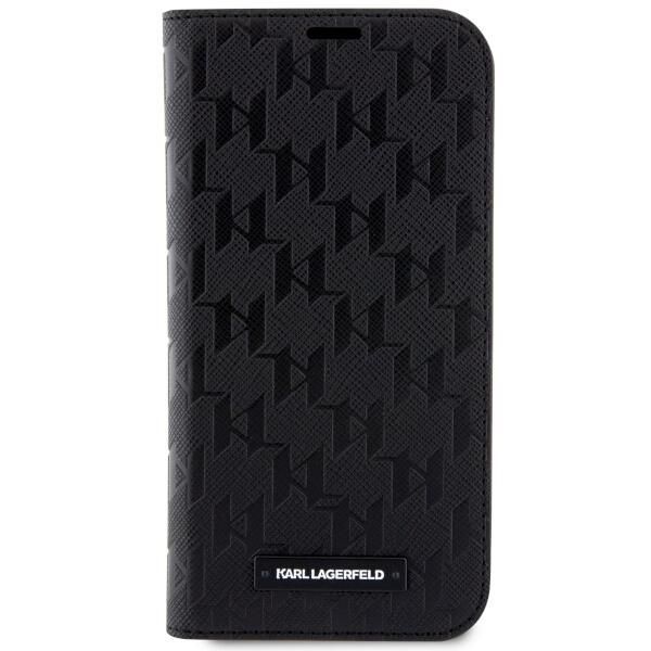 Back panel cover Karl Lagerfeld Karl Lagerfeld KLBKP14XSAKLHPK iPhone 14 Pro Max 6.7" bookcase black/black Saffiano Monogram