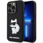 Nugarėlės dėklai Karl Lagerfeld  Karl Lagerfeld KLHCP14L3DRKHNK iPhone 14 Pro 6.1" black/black hardcase Rubber Choupette 3D 