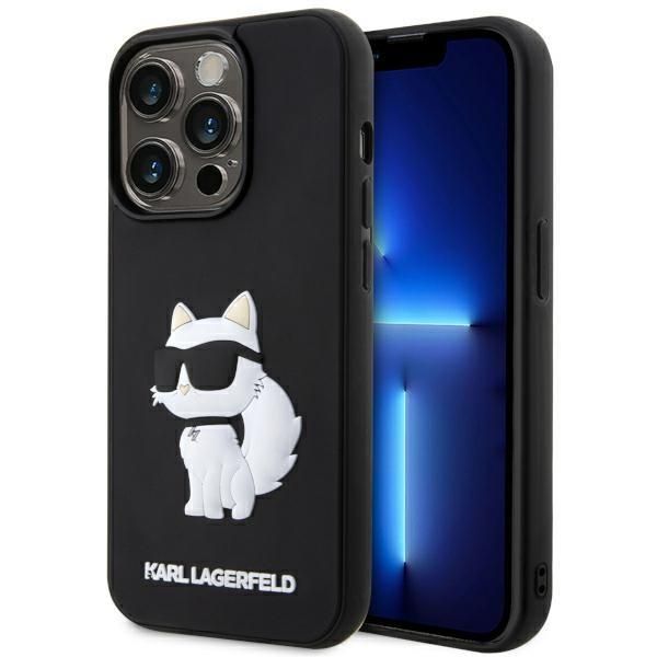 Aizmugurējais vāciņš Karl Lagerfeld Karl Lagerfeld KLHCP14X3DRKHNK iPhone 14 Pro Max 6.7" black/black hardcase Rubber Choupette 3D
