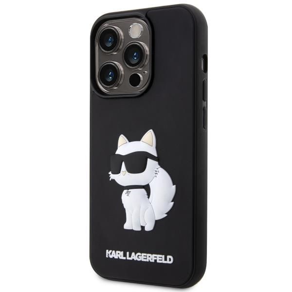 Aizmugurējais vāciņš Karl Lagerfeld Karl Lagerfeld KLHCP14X3DRKHNK iPhone 14 Pro Max 6.7" black/black hardcase Rubber Choupette 3D