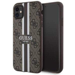 Aizmugurējais vāciņš Guess  Guess GUHMN61P4RPSW iPhone 11 / Xr brown/brown hardcase 4G Printed Stripes MagSafe