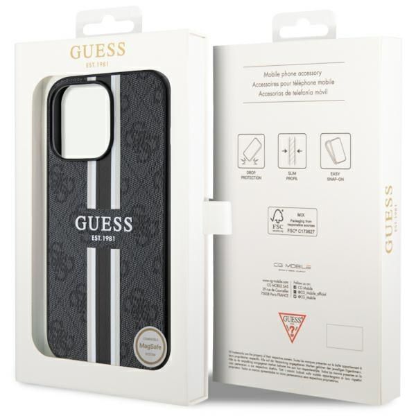 Tagakaaned Guess Guess GUHMP13LP4RPSK iPhone 13 Pro / 13 6.1" black/black hardcase 4G Printed Stripes MagSafe