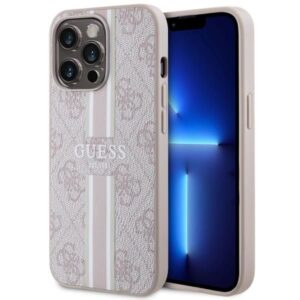 Aizmugurējais vāciņš Guess  Guess GUHMP13LP4RPSP iPhone 13 Pro / 13 6.1" pink/pink hardcase 4G Printed Stripes MagSafe