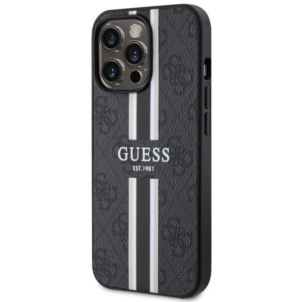 Aizmugurējais vāciņš Guess Guess GUHMP13XP4RPSK iPhone 13 Pro Max 6.7" black/black hardcase 4G Printed Stripes MagSafe