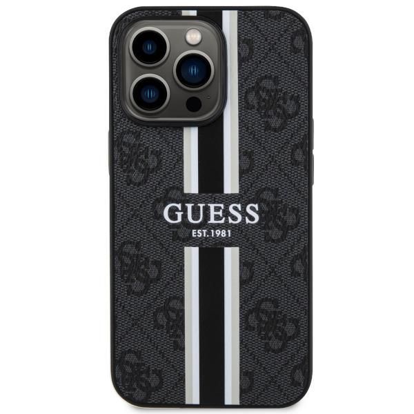 Aizmugurējais vāciņš Guess Guess GUHMP13XP4RPSK iPhone 13 Pro Max 6.7" black/black hardcase 4G Printed Stripes MagSafe