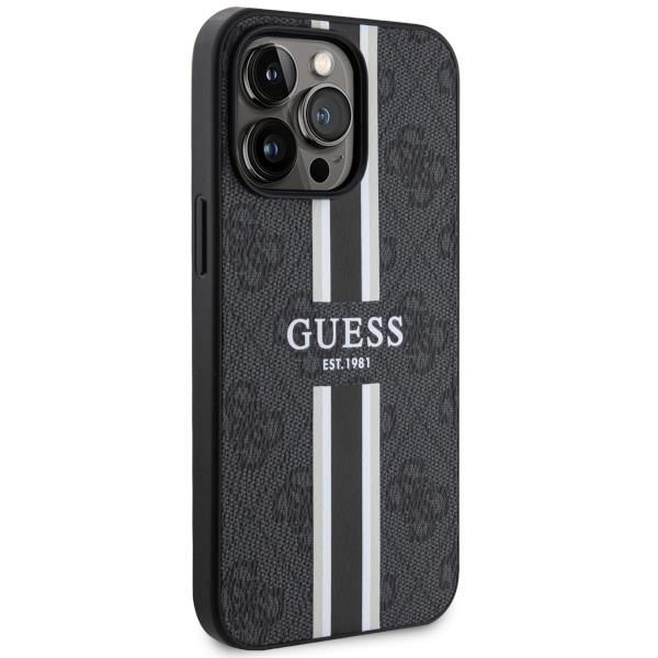 Aizmugurējais vāciņš Guess Guess GUHMP13XP4RPSK iPhone 13 Pro Max 6.7" black/black hardcase 4G Printed Stripes MagSafe