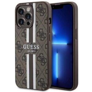 Nugarėlės dėklai Guess  Guess GUHMP13XP4RPSW iPhone 13 Pro Max 6.7" brown/brown hardcase 4G Printed Stripes MagSafe