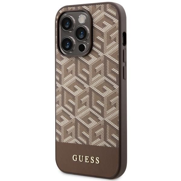 Tagakaaned Guess Guess GUHMP14LHGCFSEW iPhone 14 Pro 6.1" brown/brown hard case GCube Stripes MagSafe