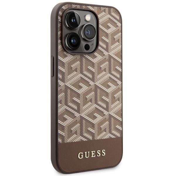 Tagakaaned Guess Guess GUHMP14LHGCFSEW iPhone 14 Pro 6.1" brown/brown hard case GCube Stripes MagSafe