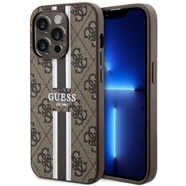 Tagakaaned Guess Guess GUHMP14LP4RPSW iPhone 14 Pro 6.1" brown/brown hardcase 4G Printed Stripes MagSafe