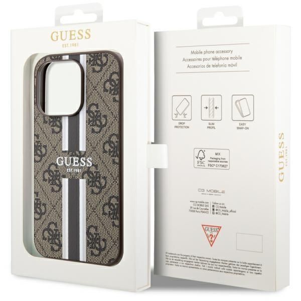 Tagakaaned Guess Guess GUHMP14LP4RPSW iPhone 14 Pro 6.1" brown/brown hardcase 4G Printed Stripes MagSafe