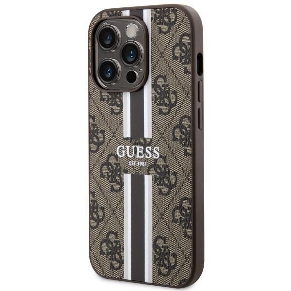 Tagakaaned Guess Guess GUHMP14LP4RPSW iPhone 14 Pro 6.1" brown/brown hardcase 4G Printed Stripes MagSafe
