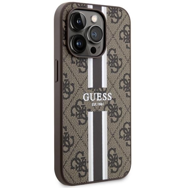 Tagakaaned Guess Guess GUHMP14LP4RPSW iPhone 14 Pro 6.1" brown/brown hardcase 4G Printed Stripes MagSafe