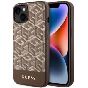 Nugarėlės dėklai Guess  Guess GUHMP14MHGCFSEW iPhone 14 Plus 6.7" brown/brown hard case GCube Stripes MagSafe
