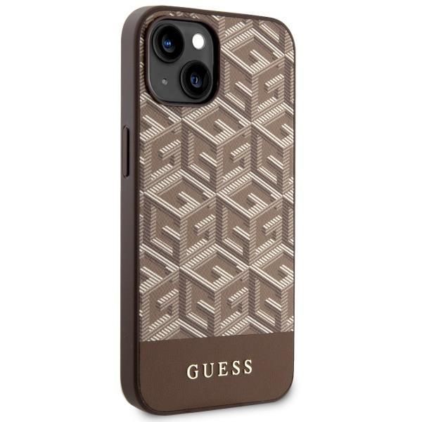 Aizmugurējais vāciņš Guess Guess GUHMP14MHGCFSEW iPhone 14 Plus 6.7" brown/brown hard case GCube Stripes MagSafe