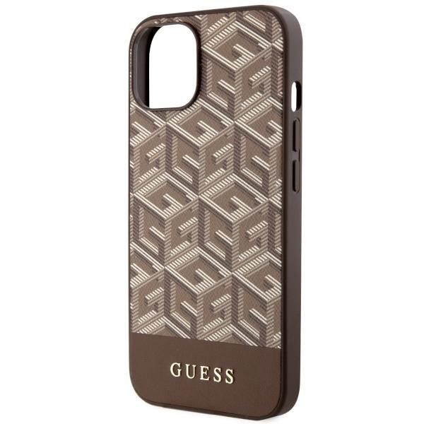 Aizmugurējais vāciņš Guess Guess GUHMP14MHGCFSEW iPhone 14 Plus 6.7" brown/brown hard case GCube Stripes MagSafe
