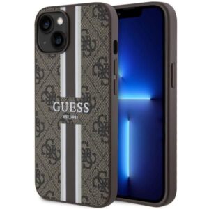 Nugarėlės dėklai Guess  Guess GUHMP14MP4RPSW iPhone 14 Plus 6.7" brown/brown hardcase 4G Printed Stripes MagSafe