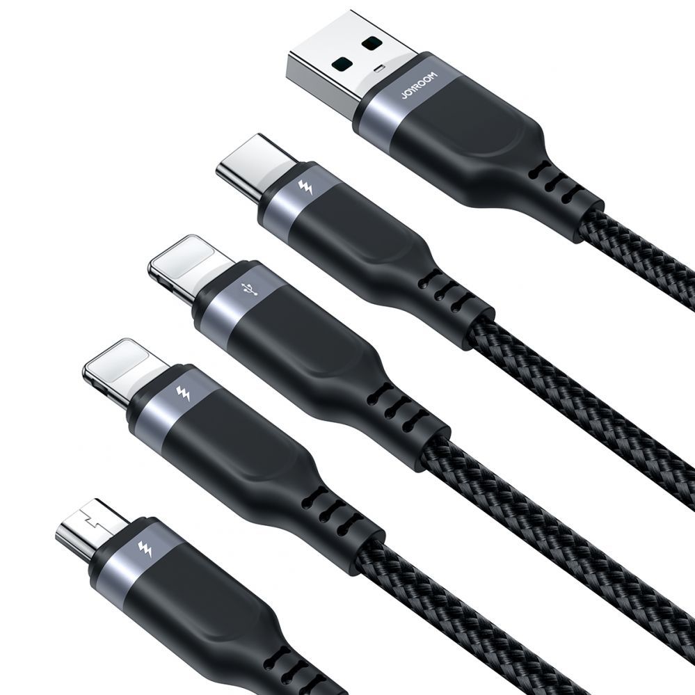Cable Joyroom Joyroom Multi-Use Series S-A18 4in1 USB-A - USB-C / Lightning / Lightning / micro USB cable 1.2m - black