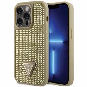 Nugarėlės dėklai Guess  Guess GUHCP14LHDGTPD iPhone 14 Pro 6.1" gold/gold hardcase Rhinestone Triangle 