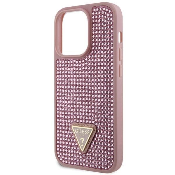 Aizmugurējais vāciņš Guess Guess GUHCP14LHDGTPP iPhone 14 Pro 6.1" pink/pink hardcase Rhinestone Triangle