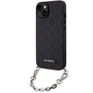 Nugarėlės dėklai Karl Lagerfeld  Karl Lagerfeld KLHCP14SSACKLHPK iPhone 14 6.1" black/black hardcase Saffiano Monogram Chain 