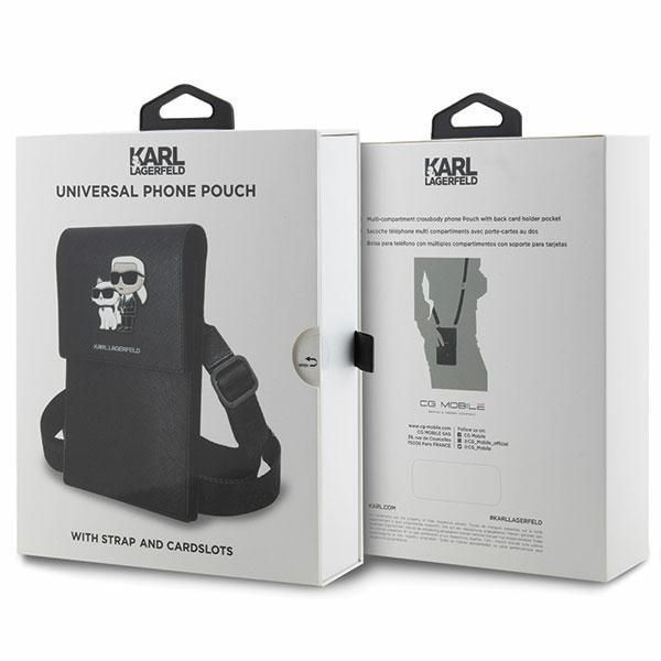 Aizmugurējais vāciņš Karl Lagerfeld Karl Lagerfeld Handbag KLWBSAKCPMK black/black Saffiano Karl & Choupette