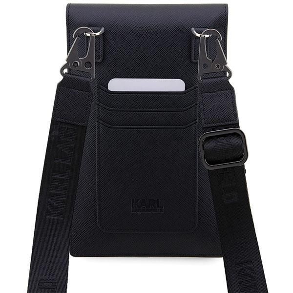 Aizmugurējais vāciņš Karl Lagerfeld Karl Lagerfeld Handbag KLWBSAKCPMK black/black Saffiano Karl & Choupette