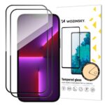 Aizsargstikls Wozinsky - 2 pcs. Full screen tempered glass with frame Case Friendly Wozinsky Full Glue iPhone 15 Pro Max - black 