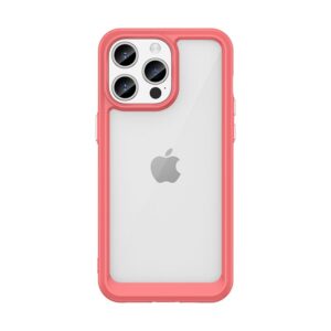 Nugarėlės dėklai Hurtel  Reinforced case with a flexible frame for iPhone 15 Pro Outer Space - red 