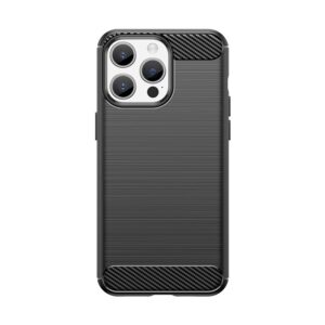 Aizmugurējais vāciņš Hurtel  Flexible carbon pattern case for iPhone 15 Pro Max Carbon Case - black 