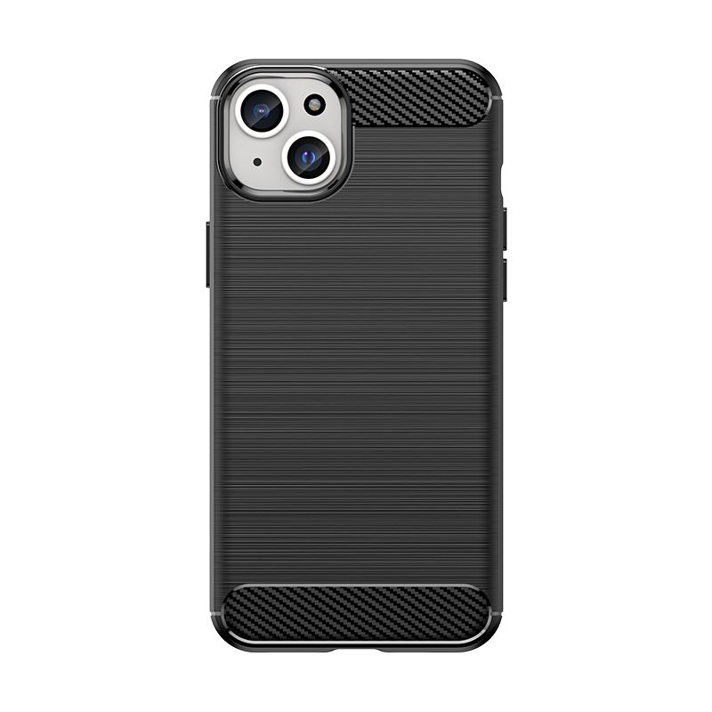 Back panel cover Hurtel Flexible carbon pattern case for iPhone 15 Plus Carbon Case - black
