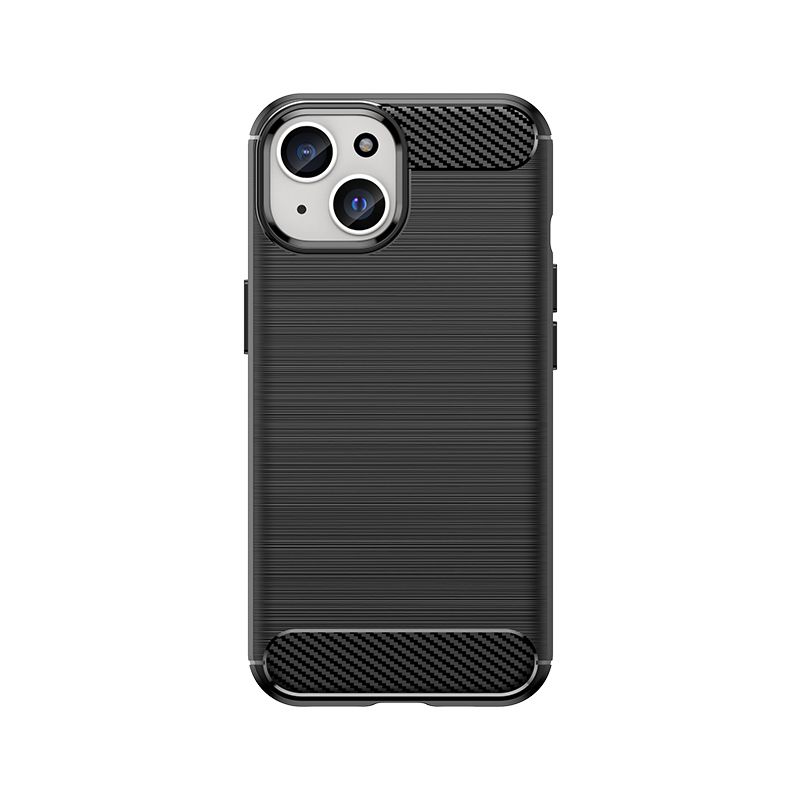 Back panel cover Hurtel Flexible Carbon Case with carbon pattern for iPhone 15 - black