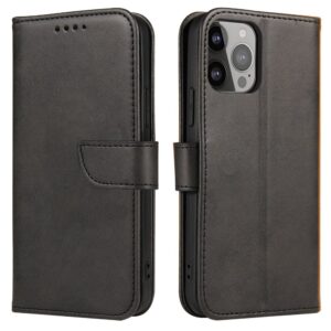 Nugarėlės dėklai Hurtel - Wallet Case with Stand for iPhone 15 Pro Magnet Case - Black 