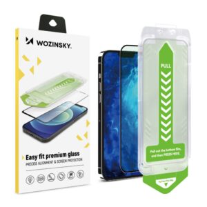 Apsauginiai stiklai Wozinsky  9H tempered glass with mounting frame for iPhone 15 Wozinsky Premium Glass - black 