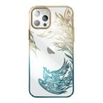 Nugarėlės dėklai Kingxbar  Luxury iPhone 14 Case with Kingxbar Phoenix Crystals - Gold and Blue 