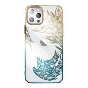 Aizmugurējais vāciņš Kingxbar  Luxury iPhone 14 Case with Kingxbar Phoenix Crystals - Gold and Blue 