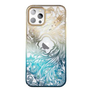 Aizmugurējais vāciņš Kingxbar  Luxury iPhone 14 Plus Case with Kingxbar Phoenix Crystals - Gold and Blue 