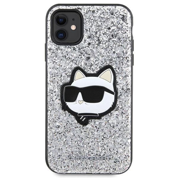 Back panel cover Karl Lagerfeld Karl Lagerfeld KLHCN61G2CPS iPhone 11 / Xr 6.1" silver/silver hardcase Glitter Choupette Patch